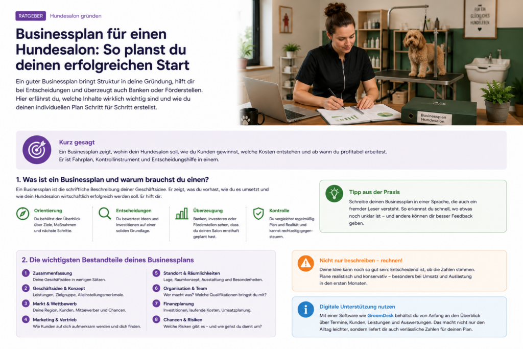 Businessplan für einen Hundesalon